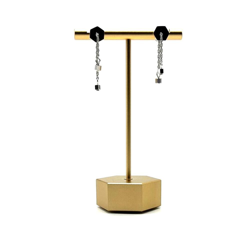 Minimalist Chain Earrings Dainty Geometric Dangle Modern Industrial Jewelry